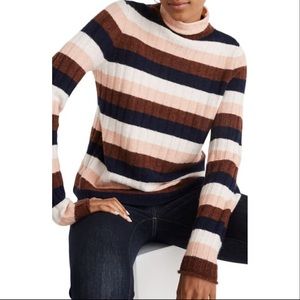 Madewell Evercrest Stripe Mock Neck Sweater Size Small